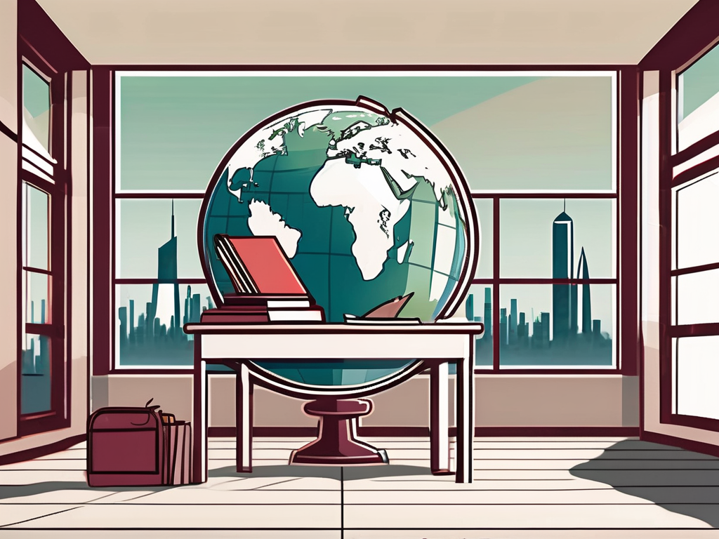 A traditional qatari classroom with a globe