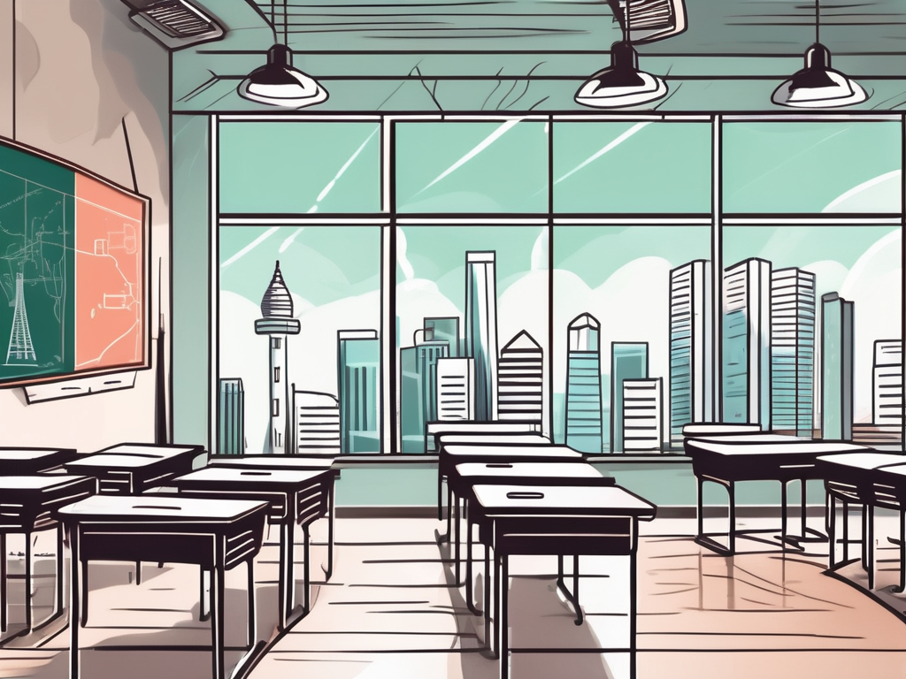 A vibrant classroom environment in singapore featuring educational tools