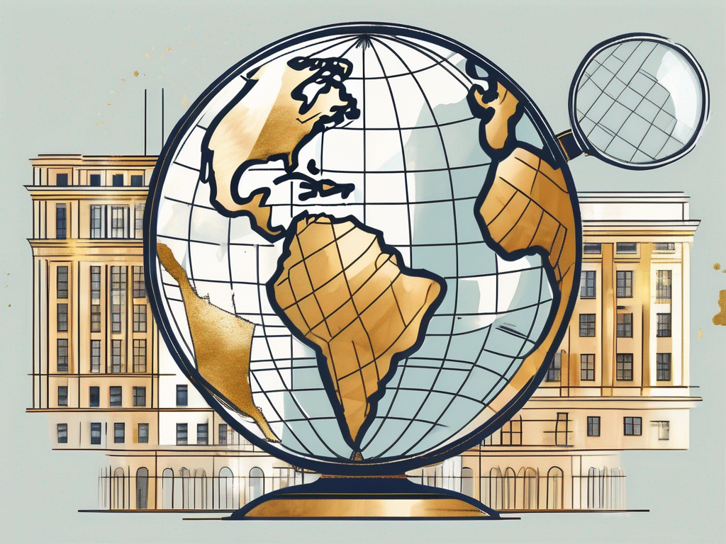 A globe with various iconic international school buildings
