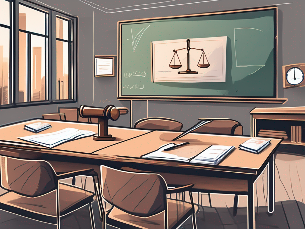 A classroom setting in qatar with a chalkboard