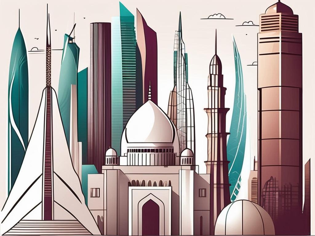 A diverse array of iconic landmarks from the top five cities in qatar