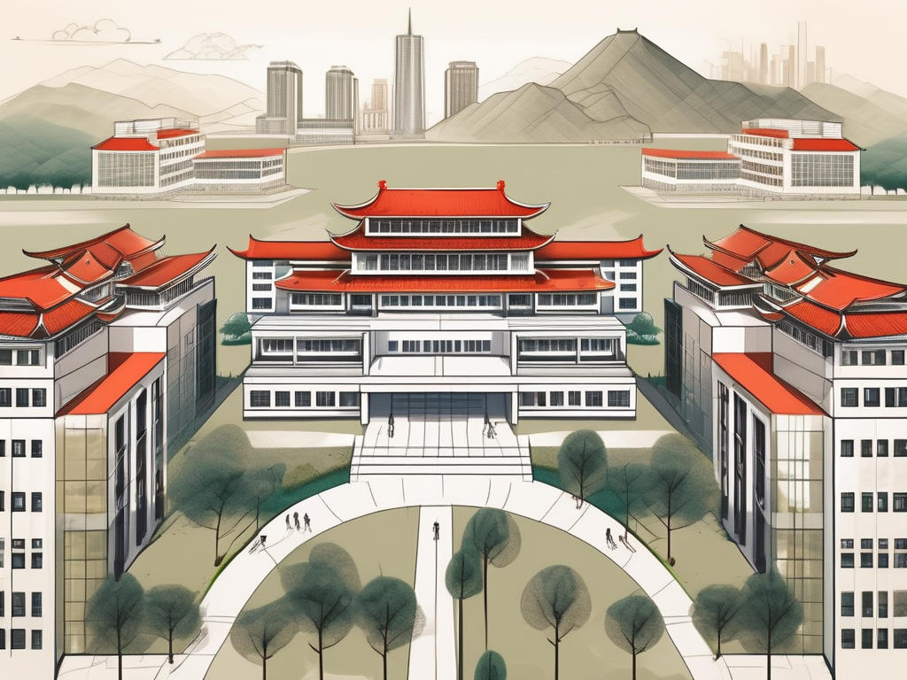 Seven different school buildings