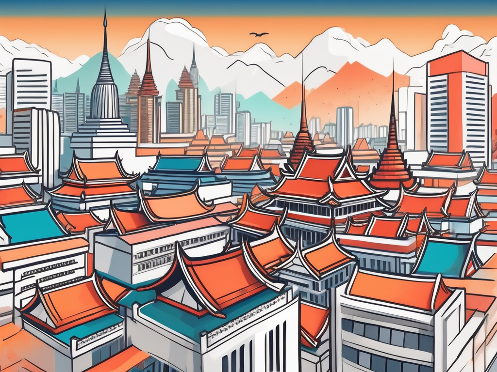 A vibrant thai cityscape