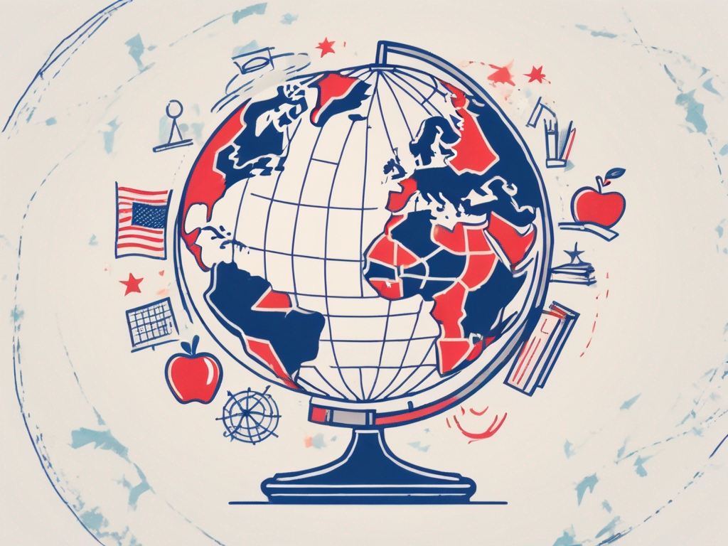 A globe with the united states highlighted