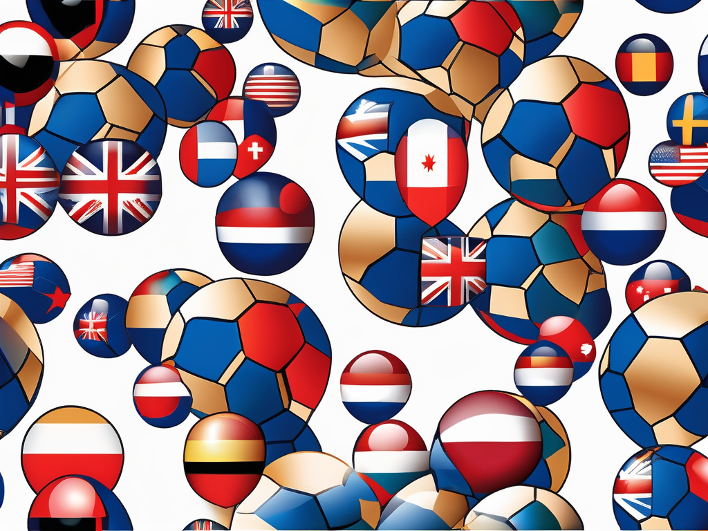 Various sized globes representing different countries