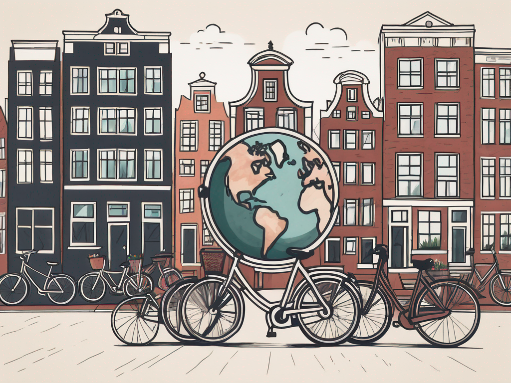 A classic amsterdam cityscape with international school buildings