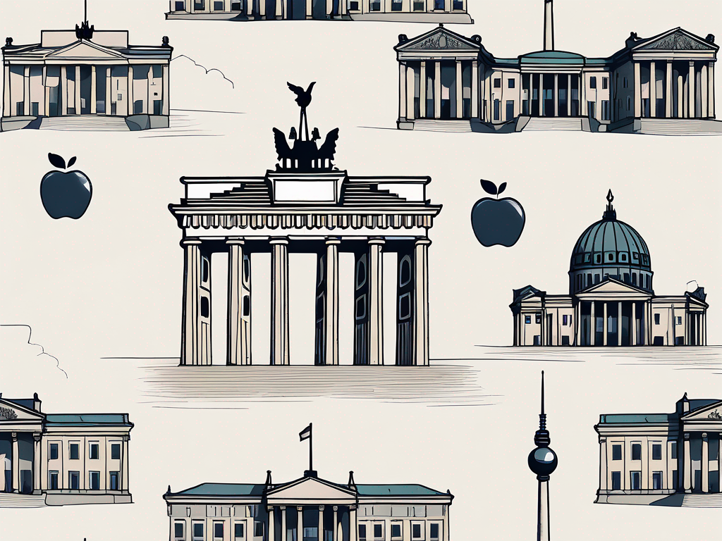 A classic berlin cityscape with iconic landmarks such as the brandenburg gate and berlin tv tower
