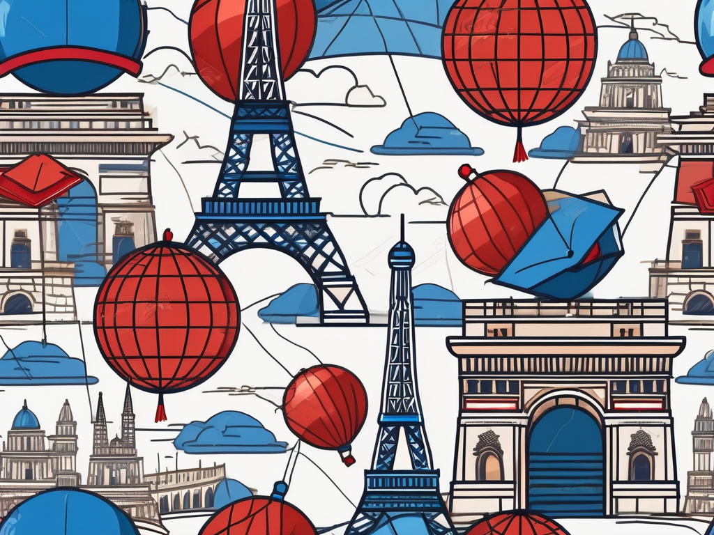 A globe with various iconic international landmarks