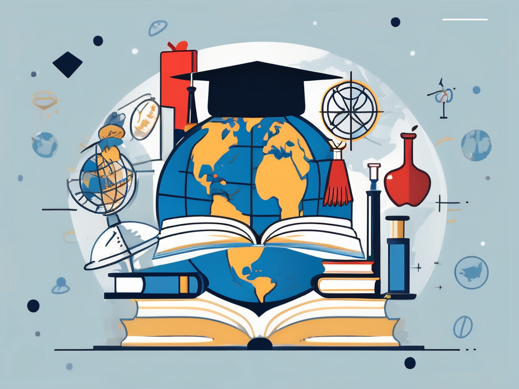 A globe with a graduation cap on top