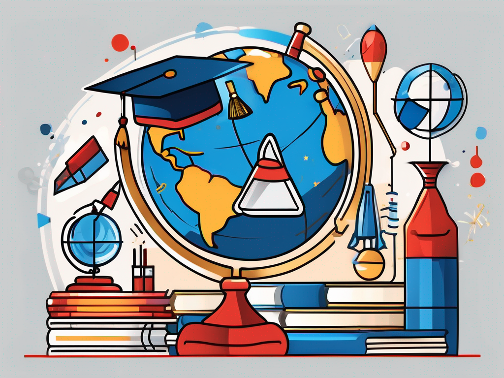 A globe with graduation cap on top