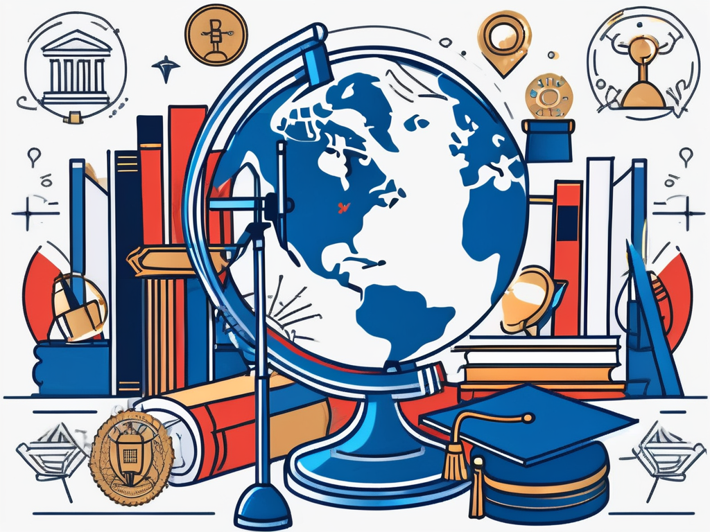 A globe with graduation cap on top