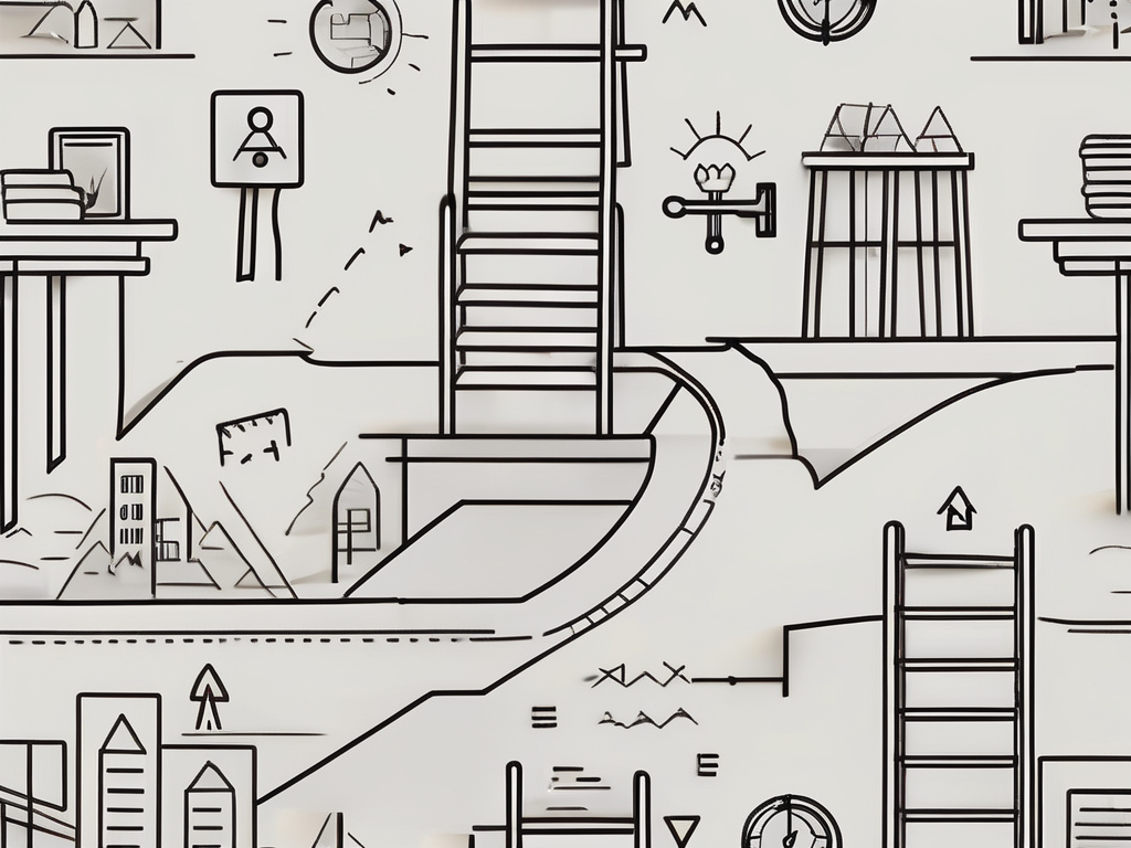 A classroom setting in malaysia with various symbols representing challenges such as a broken pencil